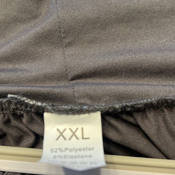 NWOT Yoga Pants, Pleated High Waist Loose Slant Pocket Wide Leg Dark Gray SZ XXL - Picture 10 of 10